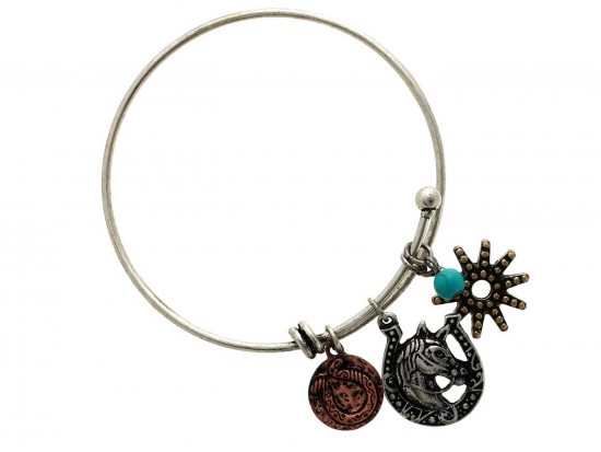 Tri-Color Horse Head Western Wire Cuff Bracelet