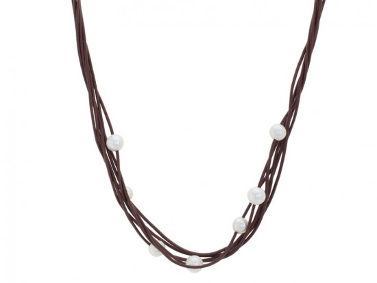 Pearls Fresh Water Multi Cord Leather Necklace