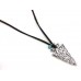 Silver Hammered Arrowhead Leather Necklace