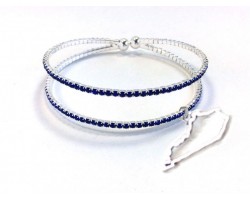 Silver Blue Crystal Kentucky Memory Bracelet