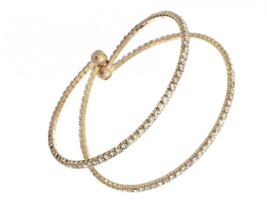 Gold 2 Line Clear Crystal Memory Bracelet Gold 2 Line Clear Crystal Memory Bracelet