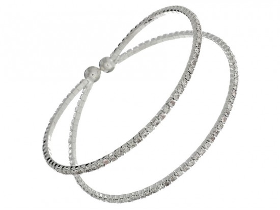 Silver 2 Line Clear Crystal Memory Bracelet Silver 2 Line Clear Crystal Memory Bracelet