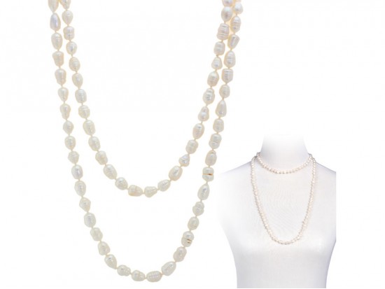 Fresh Water Pearl Potatoe Shape Knotted Necklace