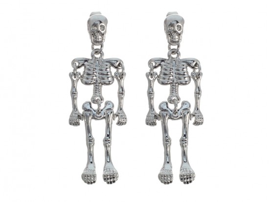 Silver Plate Wiggly Skeleton Ear Jacket Earrings Silver Plate Wiggly Skeleton Ear Jacket Earrings
