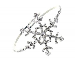 Silver Clear Crystal Snow Flake Memory Bracelet