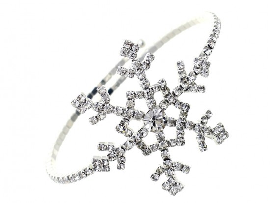 Silver Clear Crystal Snow Flake Memory Bracelet Silver Clear Crystal Snow Flake Memory Bracelet