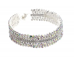 Silver 6 Row Crystal AB Bracelet