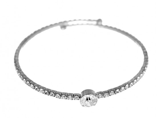 Silver Crystal Wire Bracelet