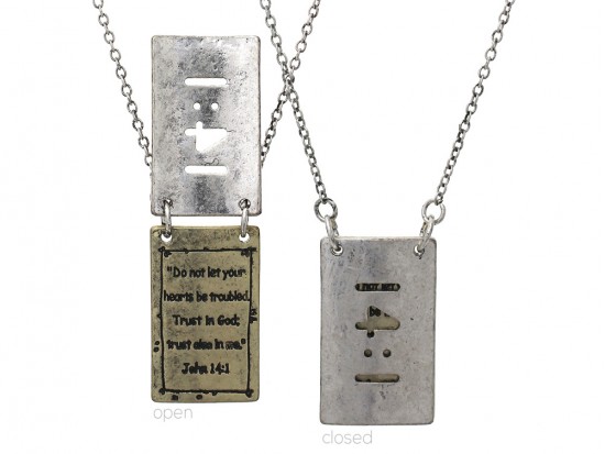 Silver Gold John 14:1 Pendant Necklace