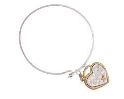 Silver Heart Forever Charm Wire Bracelet