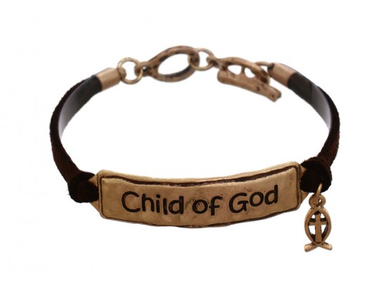 Gold Child of God Leather Bracelet Gold Child of God Leather Bracelet