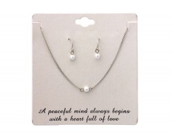 Pearl Silver Chain Necklace Set
