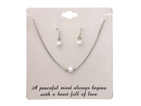 Pearl Silver Chain Necklace Set