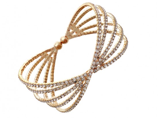 5 Row Gold Clear Crystal Memory Wire Bracelet 5 Row Gold Clear Crystal Memory Wire Bracelet