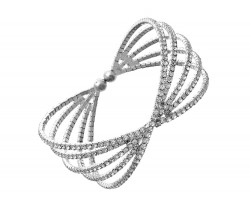5 Row Silver Clear Crystal Memory Wire Bracelet