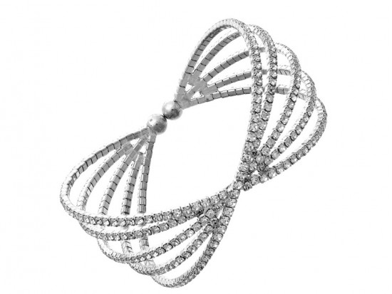 5 Row Silver Clear Crystal Memory Wire Bracelet 5 Row Silver Clear Crystal Memory Wire Bracelet