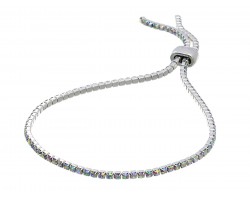 Silver AB Crystal Slide Rope Chain Bracelet
