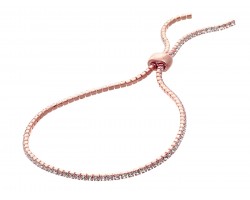 Rose Gold Clear Crystal Slide Rope Chain Bracelet