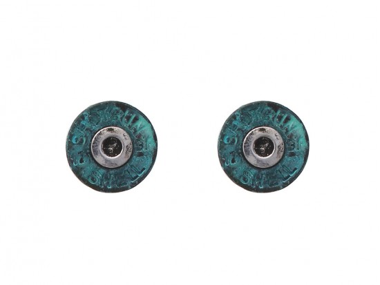 Patina Shotgun Bullet Back Post Earrings