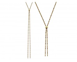 Brown Crystal Rope Chain Lanyard Necklace