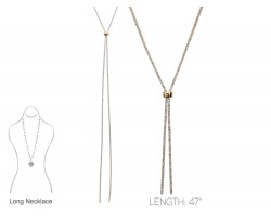 Gold Clear Crystal Rope Chain Lanyard Necklace Gold Clear Crystal Rope Chain Lanyard Necklace
