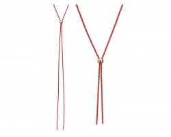 Red Crystal Gold Rope Chain Lanyard Necklace