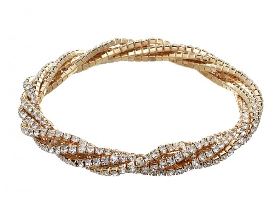 Clear Crystal Gold Twist Stretch Bracelet Clear Crystal Gold Twist Stretch Bracelet