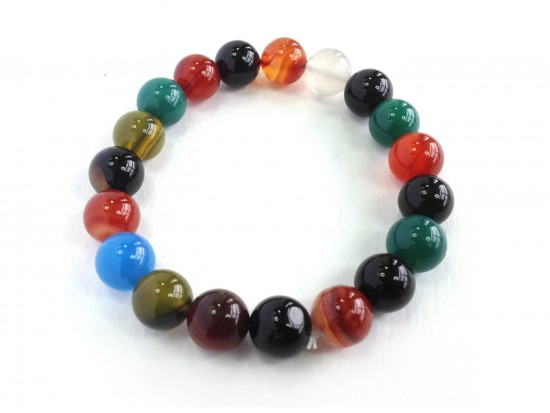 Assorted Natural 10mm Stone Beads Stretch Bracelet Assorted Natural 10mm Stone Beads Stretch Bracelet