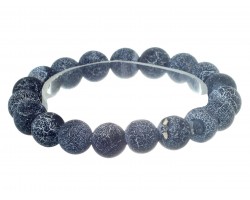Black Natural 8mm Stone Bead Stretch Bracelet