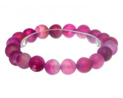 Fuchsia Natural 8mm Stone Bead Stretch Bracelet Fuchsia Natural 8mm Stone Bead Stretch Bracelet