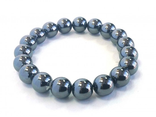 Lode Stone Hemetite Natural Stone 10mm Stretch Bracelet Lode Stone Hemetite Natural Stone 10mm Stretch Bracelet