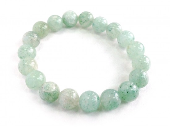 Light Green Natural 10mm Stone Bead Stretch Bracelet Light Green Natural 10mm Stone Bead Stretch Bracelet