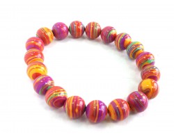 Multi Paint Layers 10mm Beads Stretch Bracelet Multi Paint Layers 10mm Beads Stretch Bracelet