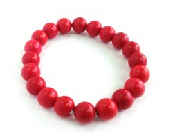 Red Natural Stone 10mm Bead Stretch Bracelet Red Natural Stone 10mm Bead Stretch Bracelet
