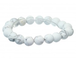 White Natural 8mm Stone Bead Stretch Bracelet White Natural 8mm Stone Bead Stretch Bracelet