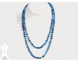Blue Zircon Natural 8mm Stone Bead 60 Necklace