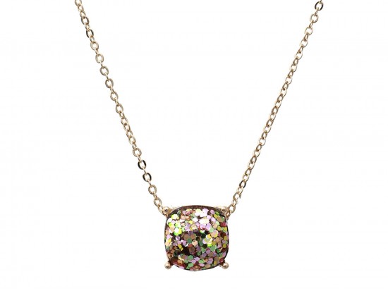Viteral Glitter Gold Square Necklace