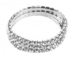 Silver Clear 5mm 3-In-One Stretch Bracelet Set