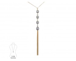 AB Glitter Inserts AB Crystals Chain Tassels Necklace