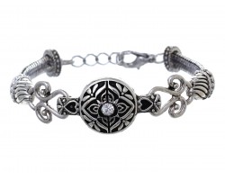 Silver Circle Filigree Rope Bracelet