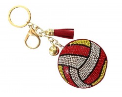 Multi Crystal Volleyball Puffy Key Chain