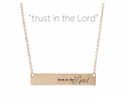 Gold Trust in the Lord Bar Message Necklace