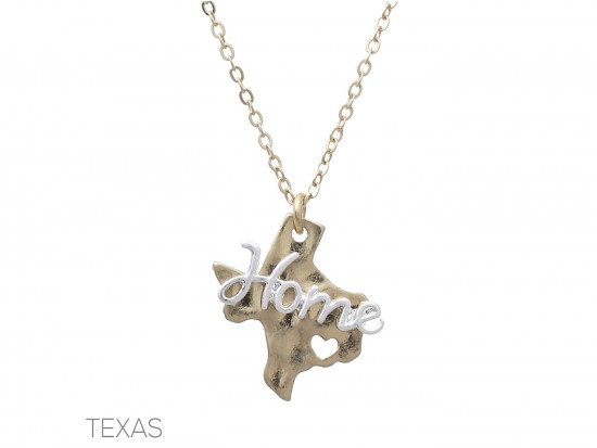 Gold Texas Home State Map Necklace Gold Texas Home State Map Necklace