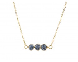 Black 3 Natural Stone Necklace