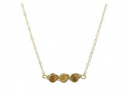 Brown 3 Natural Stone Necklace
