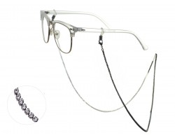 GunMetal Clear Crystal Eyeglasses Strap