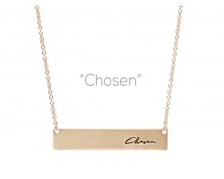 Gold Chosen Bar Message Necklace