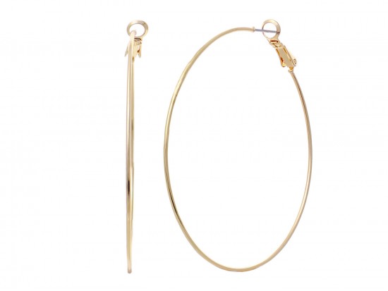 Gold 60 mm Brass Hoop Earring