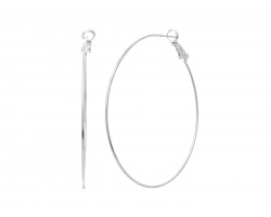 Silver 60 mm Brass Hoop Earring