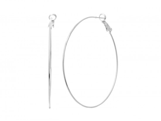 Silver 60 mm Brass Hoop Earring